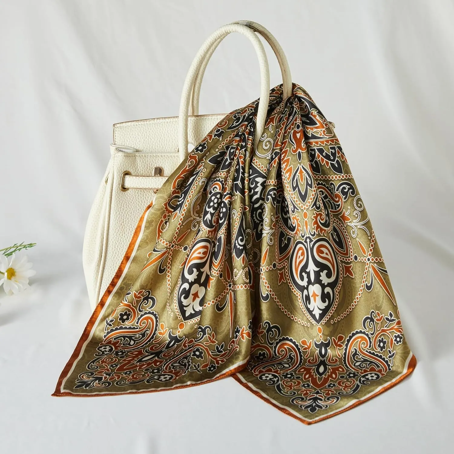 100% Mulberry Silk Scarf 27"x27" Square Silk Scarves Hair Wrap Neck Head Scarf for Women, Mothers Day Gifts