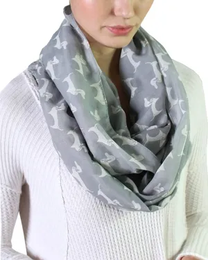 (6 COLORS) Bella Dachshund Doxie Dog Infinity Scarf, Women's Animal Print Loop Shawl