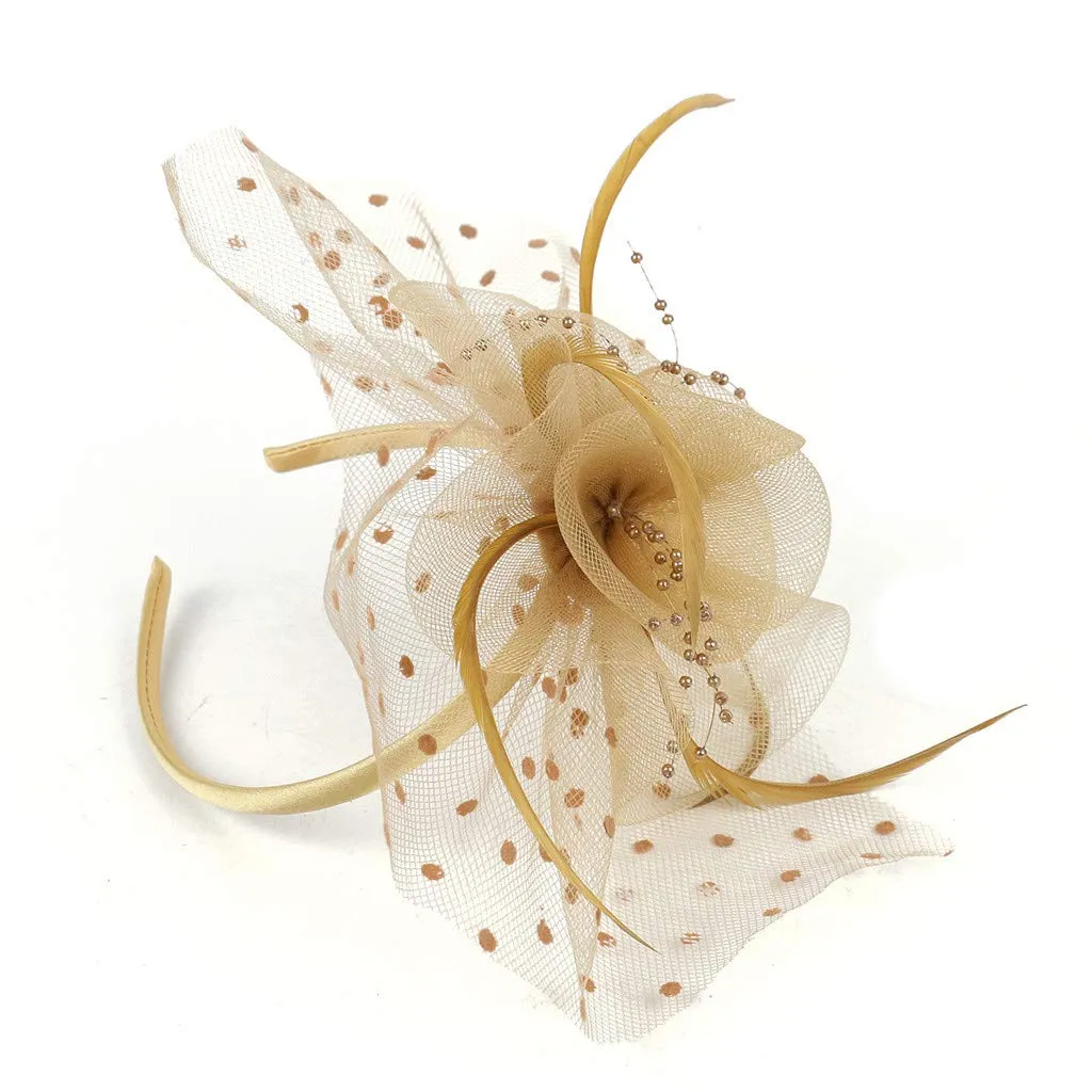 Accessories Fascinators Hats for Women Tiny Tea Party Fascinators Hat Flower Mesh Headband for Wedding Flower Feathers Hair Clip
