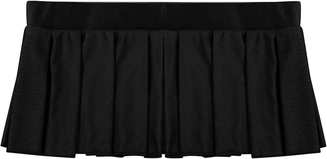 ACSUSS Women Sexy Lingerie Set Sheer Lace 1/4 Cups Push Up Underwire Bra Tops with Pleated Mini Skirt