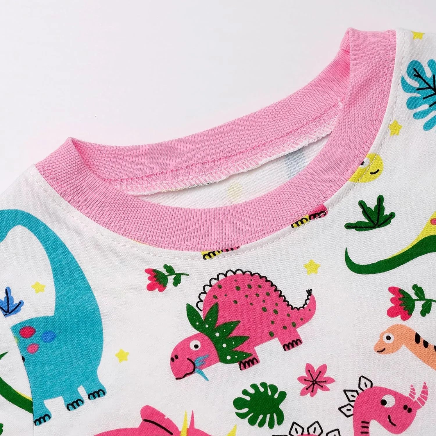 Akyzic Little Girls Summer Pajamas Kids 100% Cotton 2 Piece Pjs Toddler Girls Short Sleeve Sleepwear Clothes Sets 3-10T