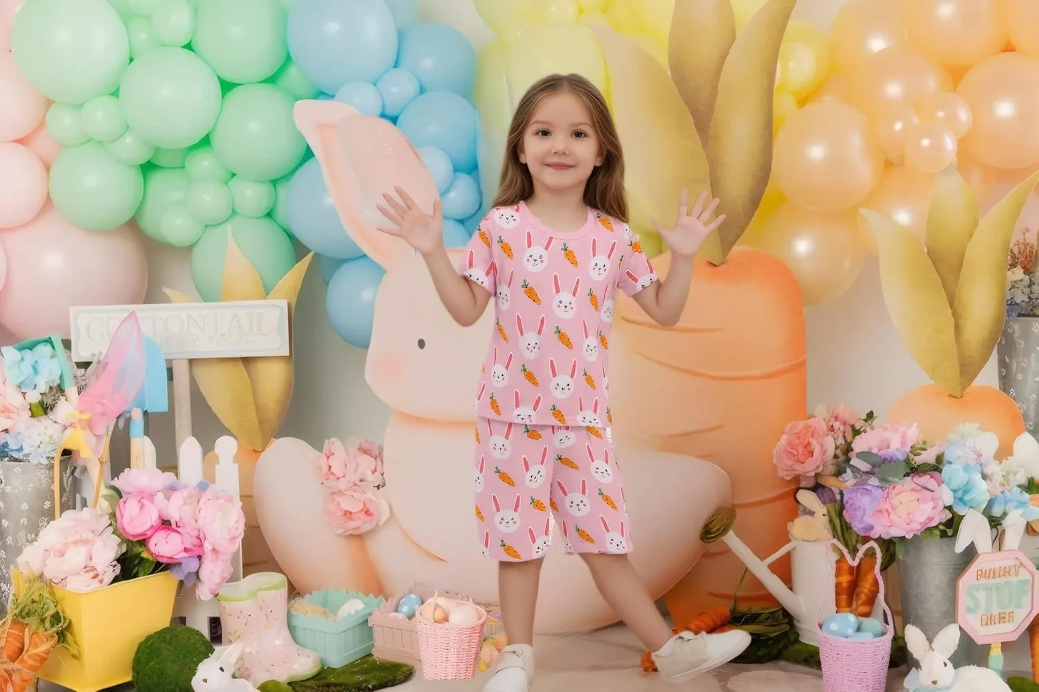 Akyzic Little Girls Summer Pajamas Kids 100% Cotton 2 Piece Pjs Toddler Girls Short Sleeve Sleepwear Clothes Sets 3-10T