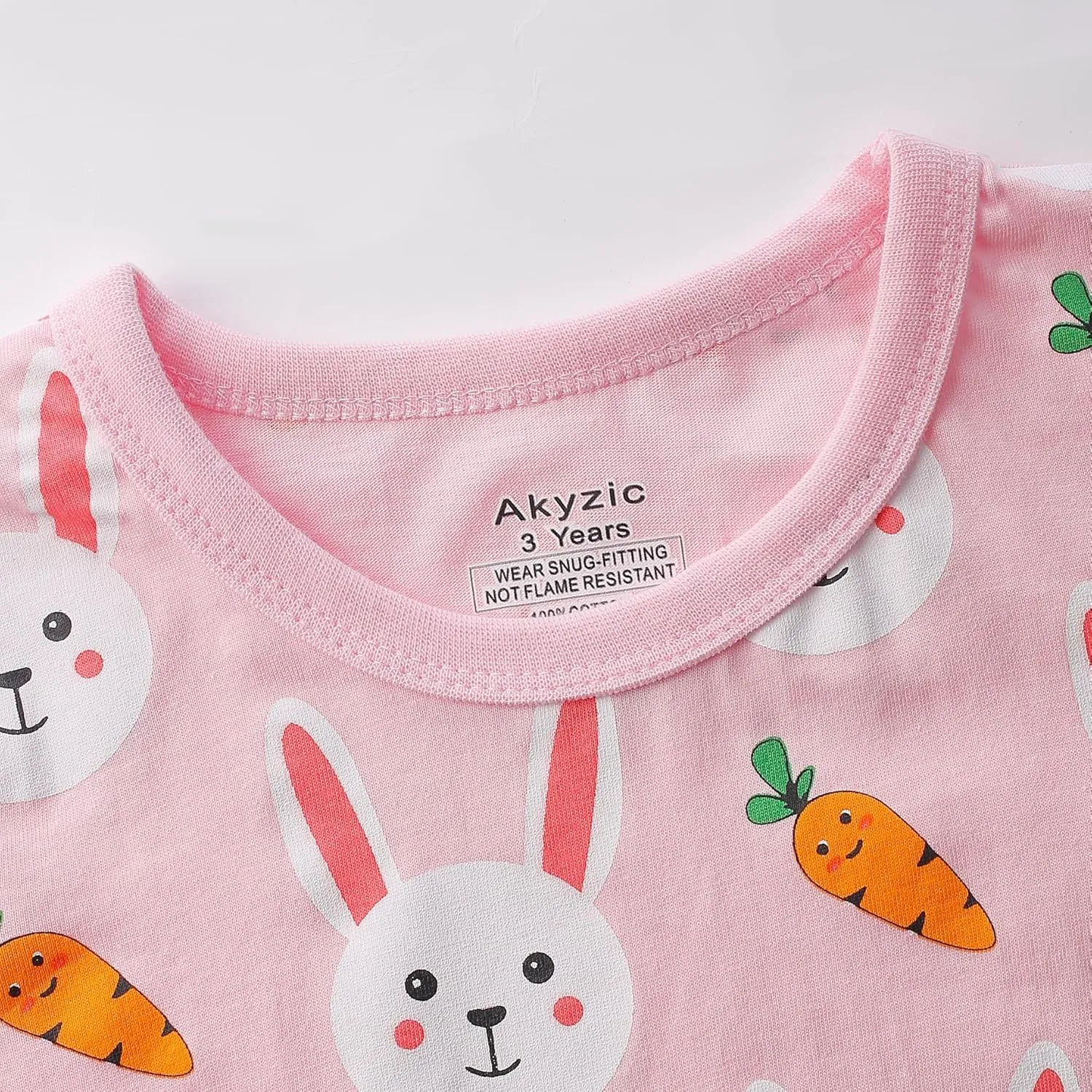 Akyzic Little Girls Summer Pajamas Kids 100% Cotton 2 Piece Pjs Toddler Girls Short Sleeve Sleepwear Clothes Sets 3-10T