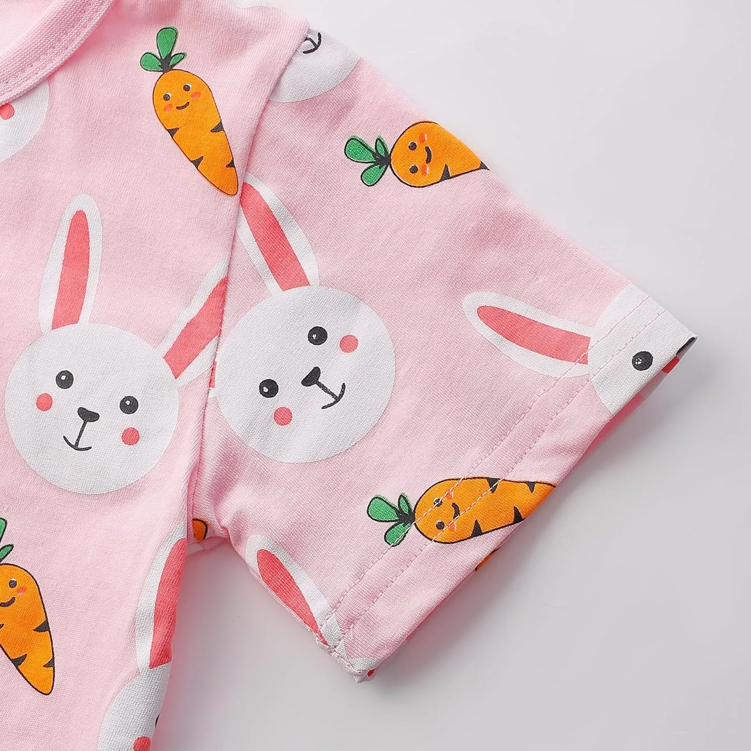 Akyzic Little Girls Summer Pajamas Kids 100% Cotton 2 Piece Pjs Toddler Girls Short Sleeve Sleepwear Clothes Sets 3-10T