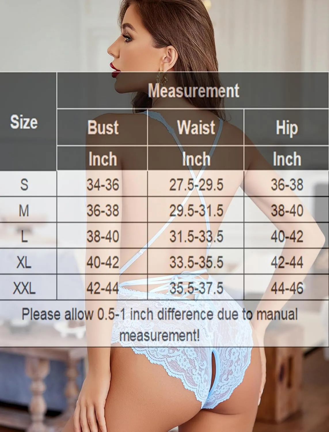 Avidlove Women Teddy Lingerie Sexy Lace Deep V Neck Bodysuit One Piece Nightie