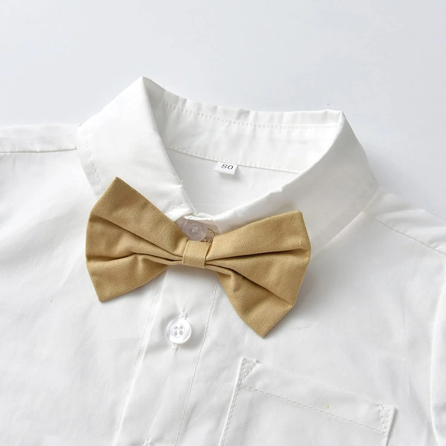 Baby Boy 4 Piece Formal Outfit Suit Gentleman Dress Shirt Waistcoat Bowtie Tuxedo RomperSuspenders Pants Hat Set for Wedding