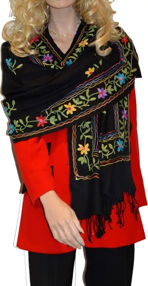 Beaded Scarf/Embroidery Shawl/Crewel Embroidery/Fancy Scarf/Sequin Shawl/Scarf (Style 7)