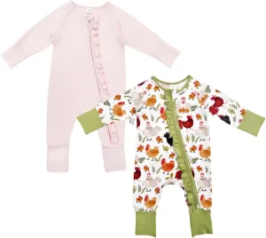 Bow Dream Baby Girl Romper Jumpsuit Bamboo Rayon Baby Clothes Boys & 2 Way Zipper Outfit Baby Clothes for Girls