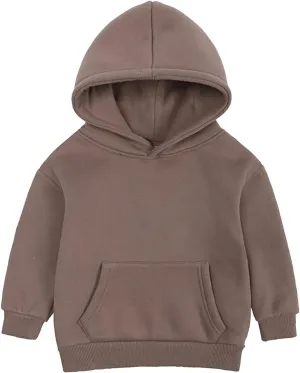 Boys and Toddlers' Fleece Pullover Casual Pocket Solid Hoodie Sweatshirts Infant Kids Girls Sport Long Sleeve Tops