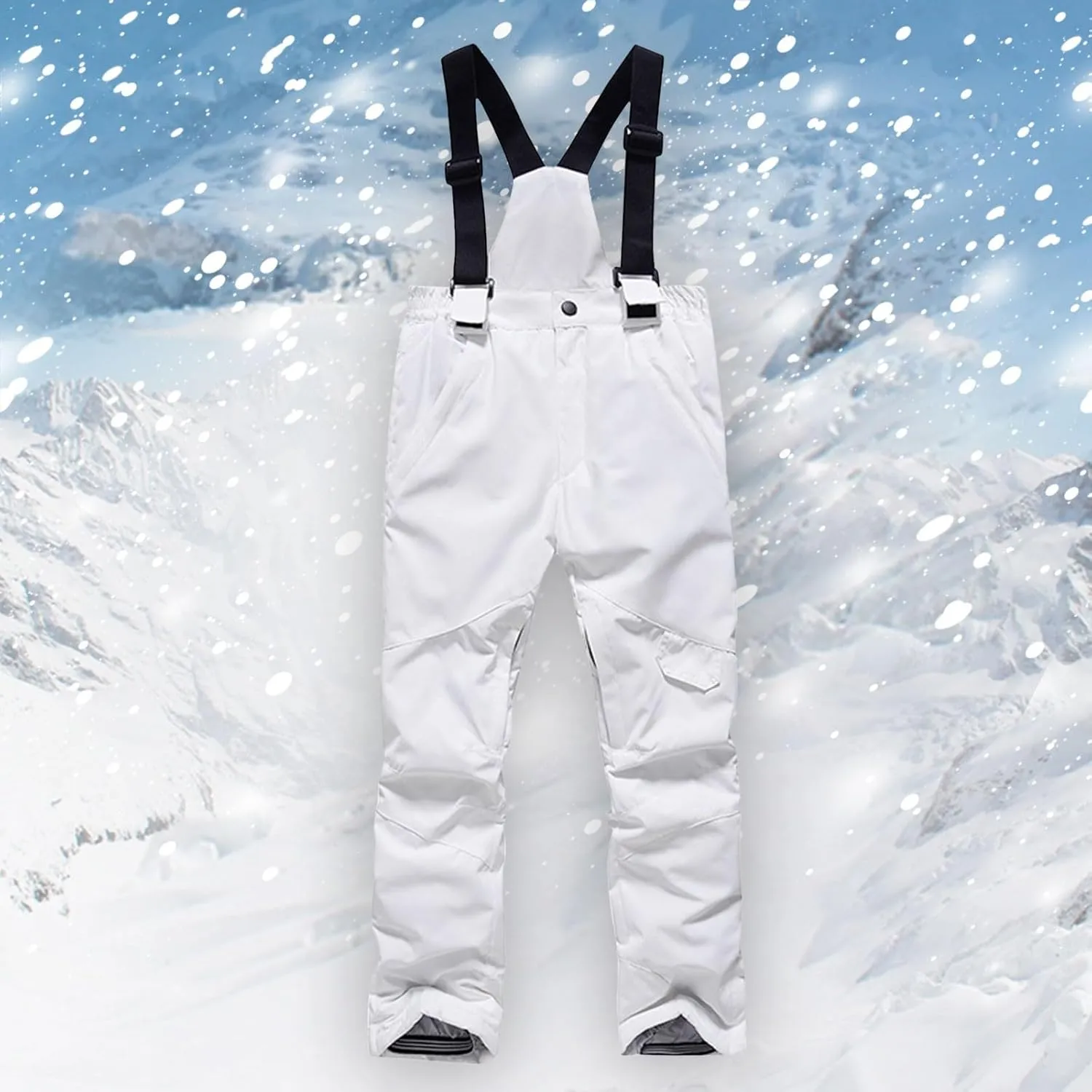Boys Girls Unisex Classic Snow Bib Ski Pants Overalls Winter Snowsuit Water-Resistant Windproof Outdoor Rain Bib