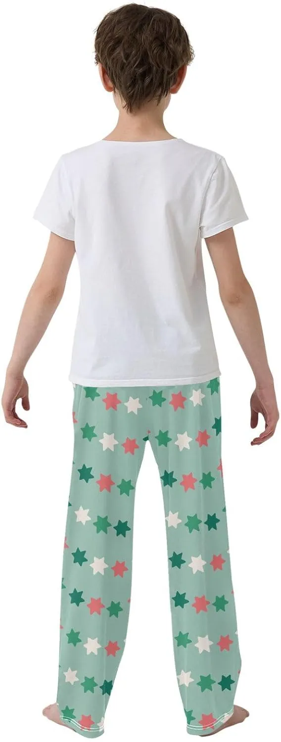 Boys' Pants Christmas Star Long Bottoms Jogger Pants Elastic Waist Trousers with Pockets S-XL