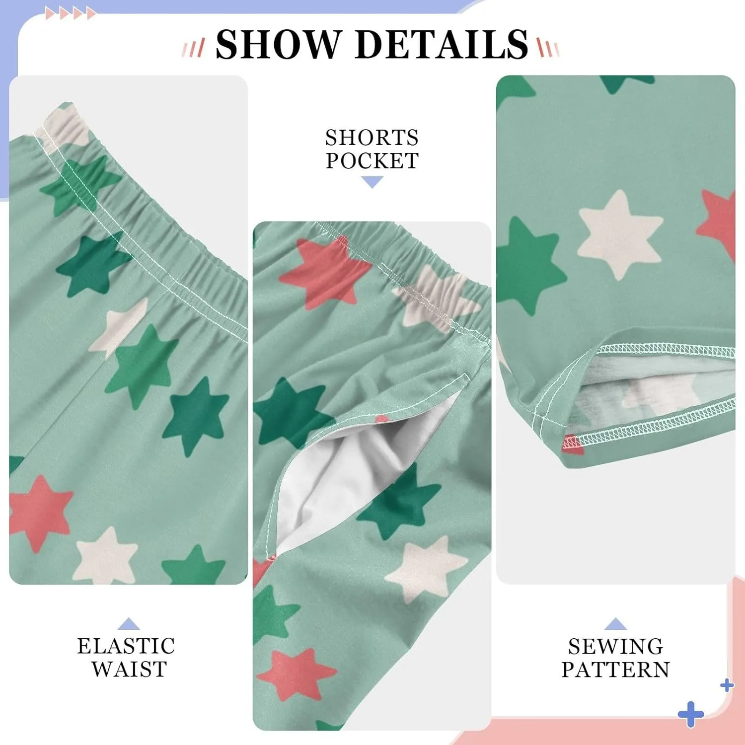 Boys' Pants Christmas Star Long Bottoms Jogger Pants Elastic Waist Trousers with Pockets S-XL