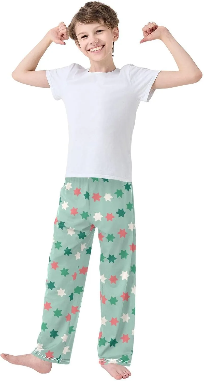 Boys' Pants Christmas Star Long Bottoms Jogger Pants Elastic Waist Trousers with Pockets S-XL