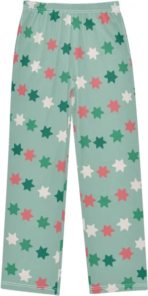 Boys' Pants Christmas Star Long Bottoms Jogger Pants Elastic Waist Trousers with Pockets S-XL