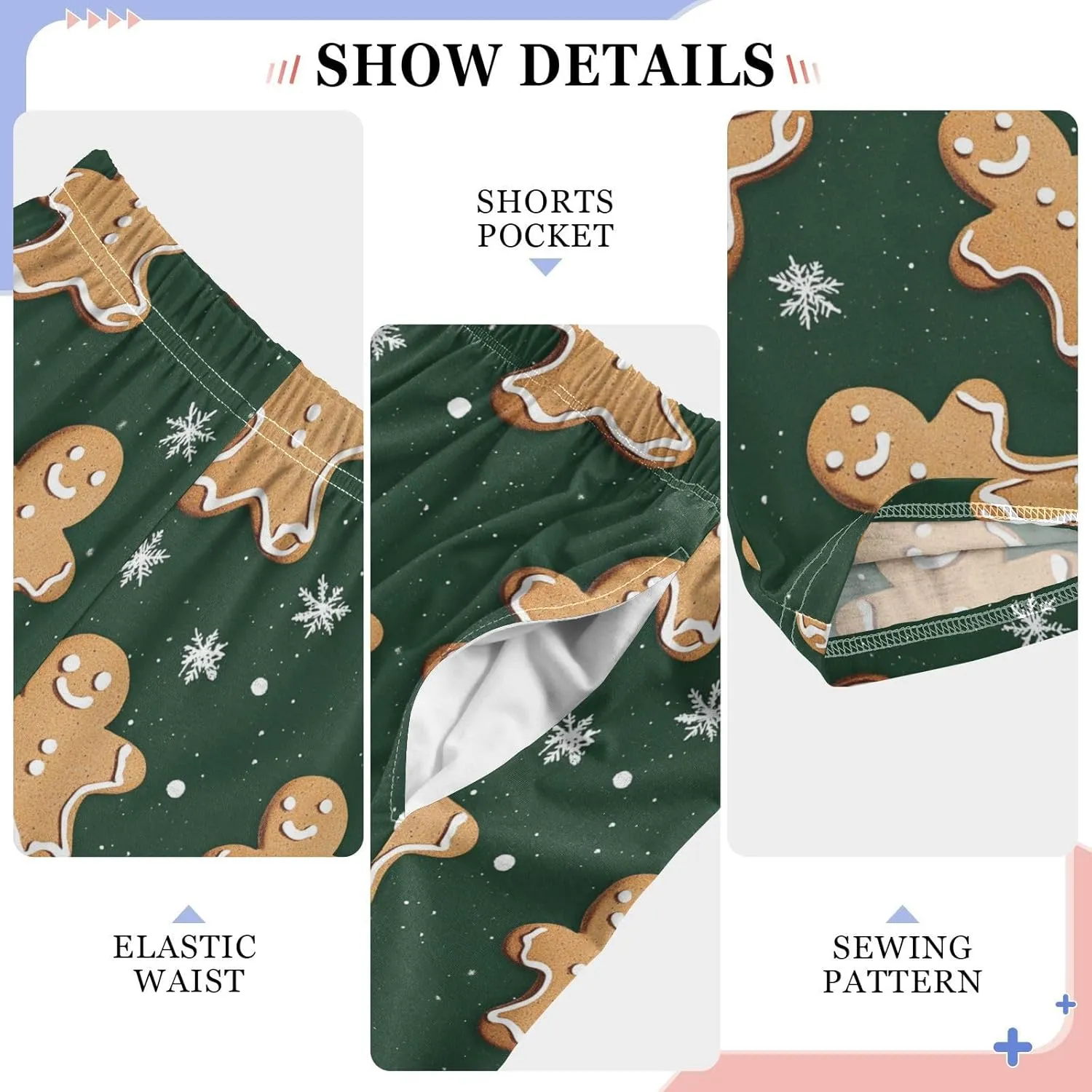 Boys' Pants Star Gingerbread Man Dark Green Long Bottoms Jogger Pants Elastic Waist Trousers with Pockets S-XL