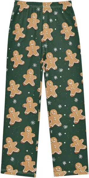 Boys' Pants Star Gingerbread Man Dark Green Long Bottoms Jogger Pants Elastic Waist Trousers with Pockets S-XL