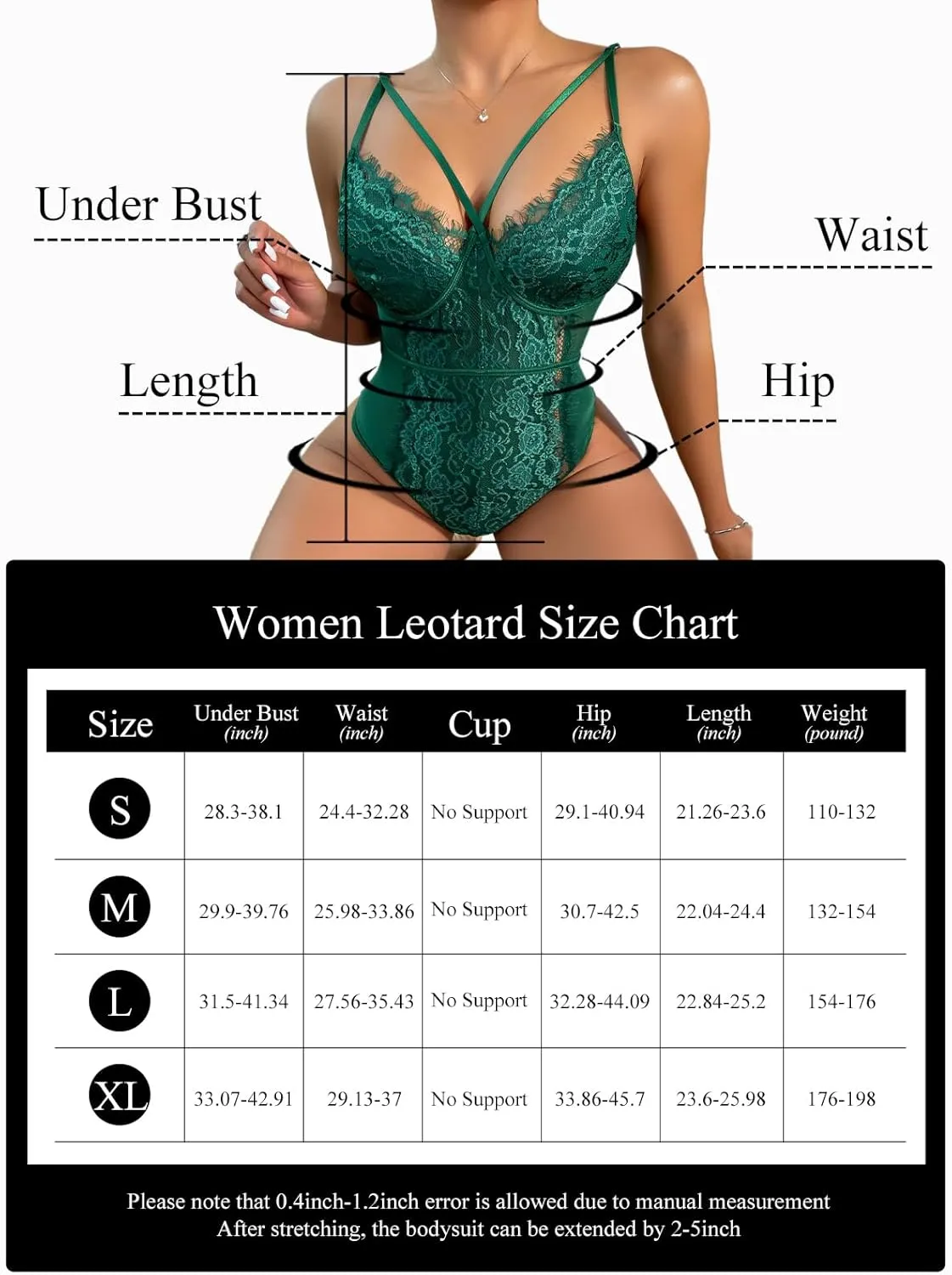 Buitifo Womens Sexy Bodysuit Lingerie One Piece Babydoll V Neck Teddy Snap Crotch