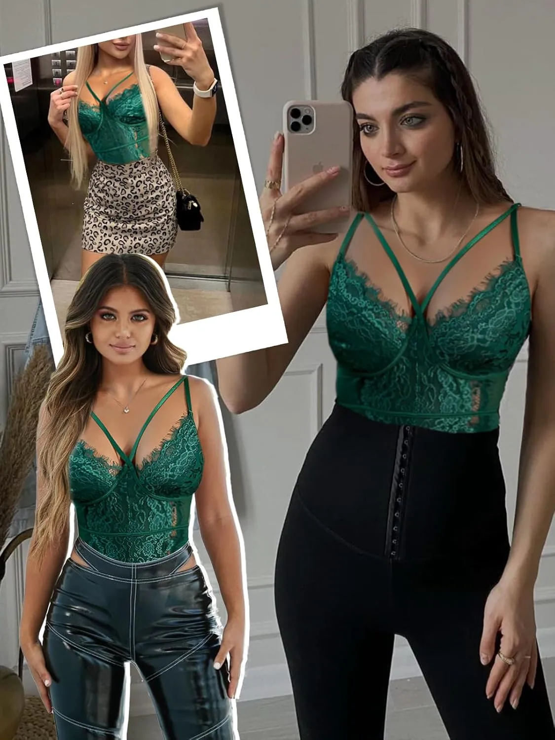 Buitifo Womens Sexy Bodysuit Lingerie One Piece Babydoll V Neck Teddy Snap Crotch