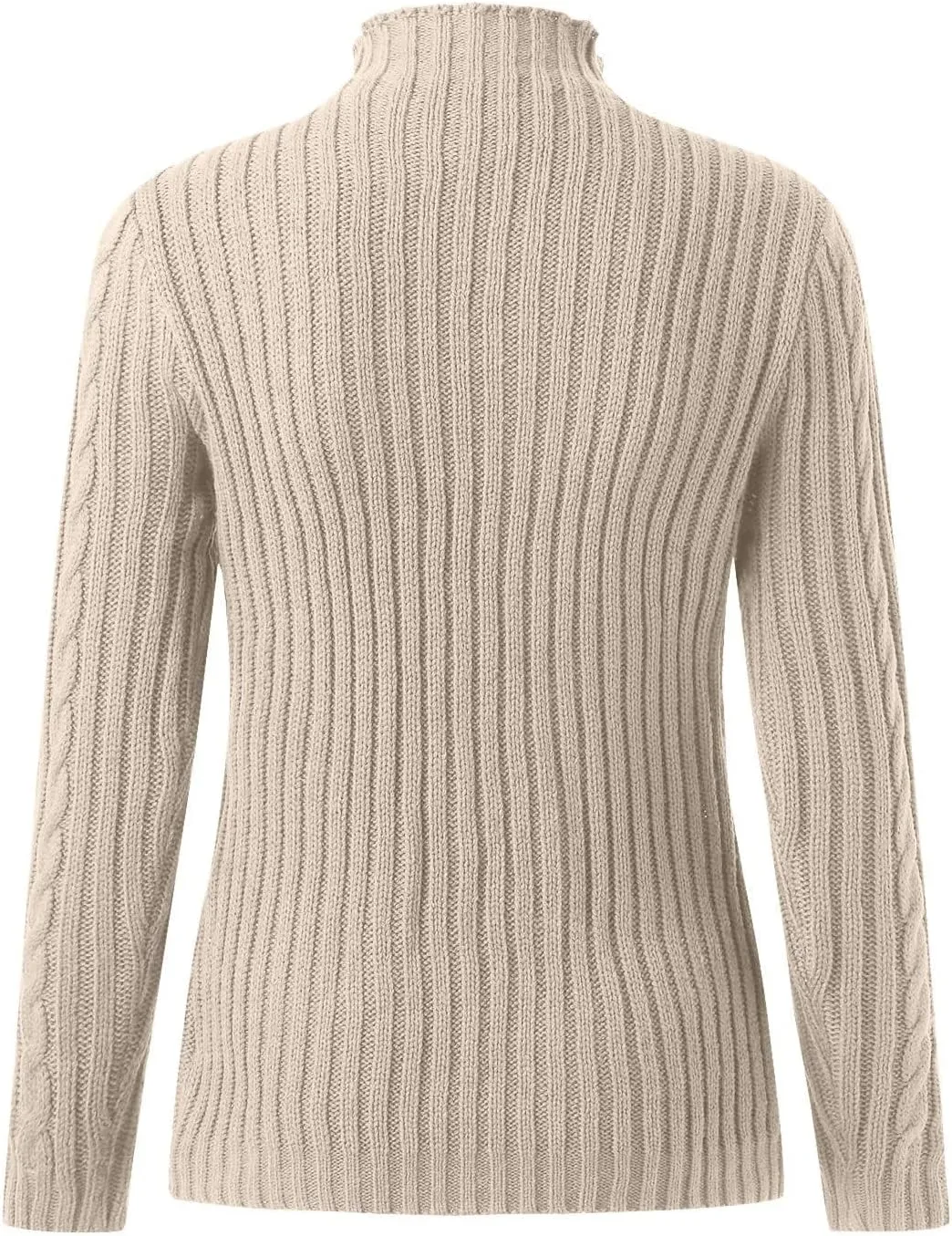 Cable Knit Sweater Women Casual Turtleneck Sweater Long Sleeve Pullover Tops Slim Fit Sweatshirts Tunic Tops