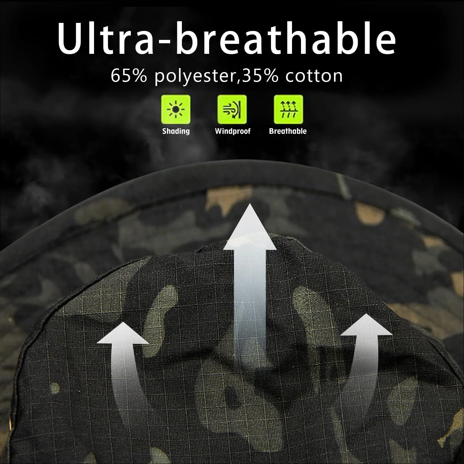 Camo Boonie Hat for Men Women, Military Tactical Wide Brim Bucket Hats, UPF50  Jungle Sun Hats for Fishing Hunting Safari