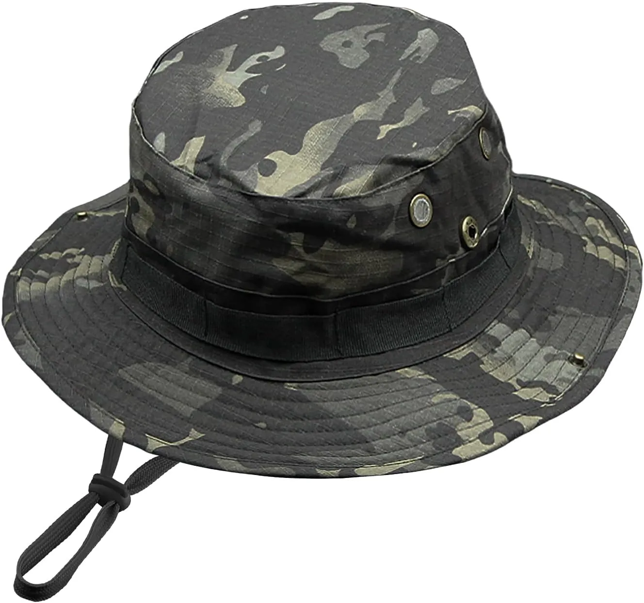 Camo Boonie Hat for Men Women, Military Tactical Wide Brim Bucket Hats, UPF50  Jungle Sun Hats for Fishing Hunting Safari