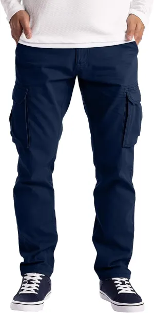 Cargo Pants for Men Relaxed Fit Plus Size Athletic Elastic Waist Drawstring Joggers Casual Closed Bottom Lounge Pants