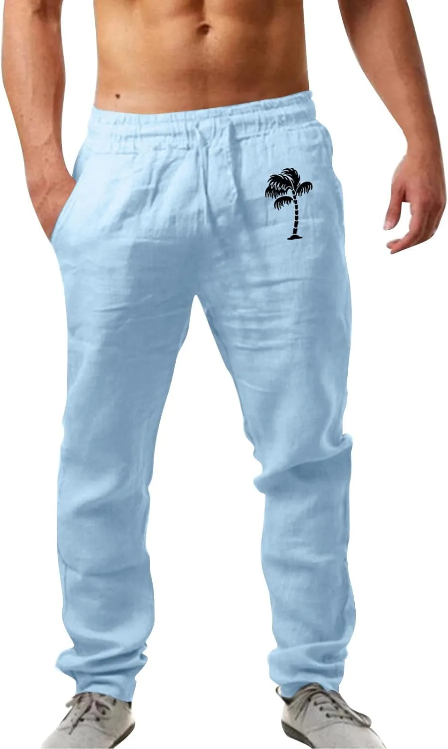 Cargo Pants for Men Relaxed Fit Workout Sports Pant Men's Cargo Pants Elastic Waist Jogger Solid Casual Multi Pockets