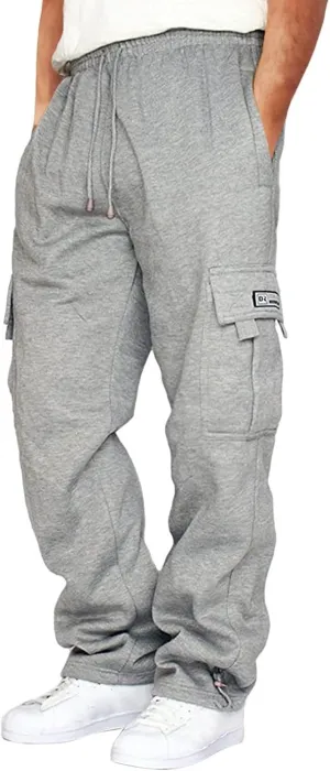 Cargo Sweatpants for Men Relaxed Fit Athletic Gym Camping Travel Sweatpants Joggers Pants Sweat Pants with Pockets