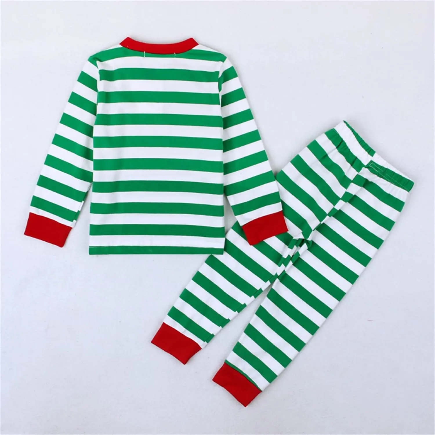 Christmas Stripe ajamas Set for Kids Toddler Boy Girl Cotton Long Sleeve leepwear Snug Fit oungeear js 2PC