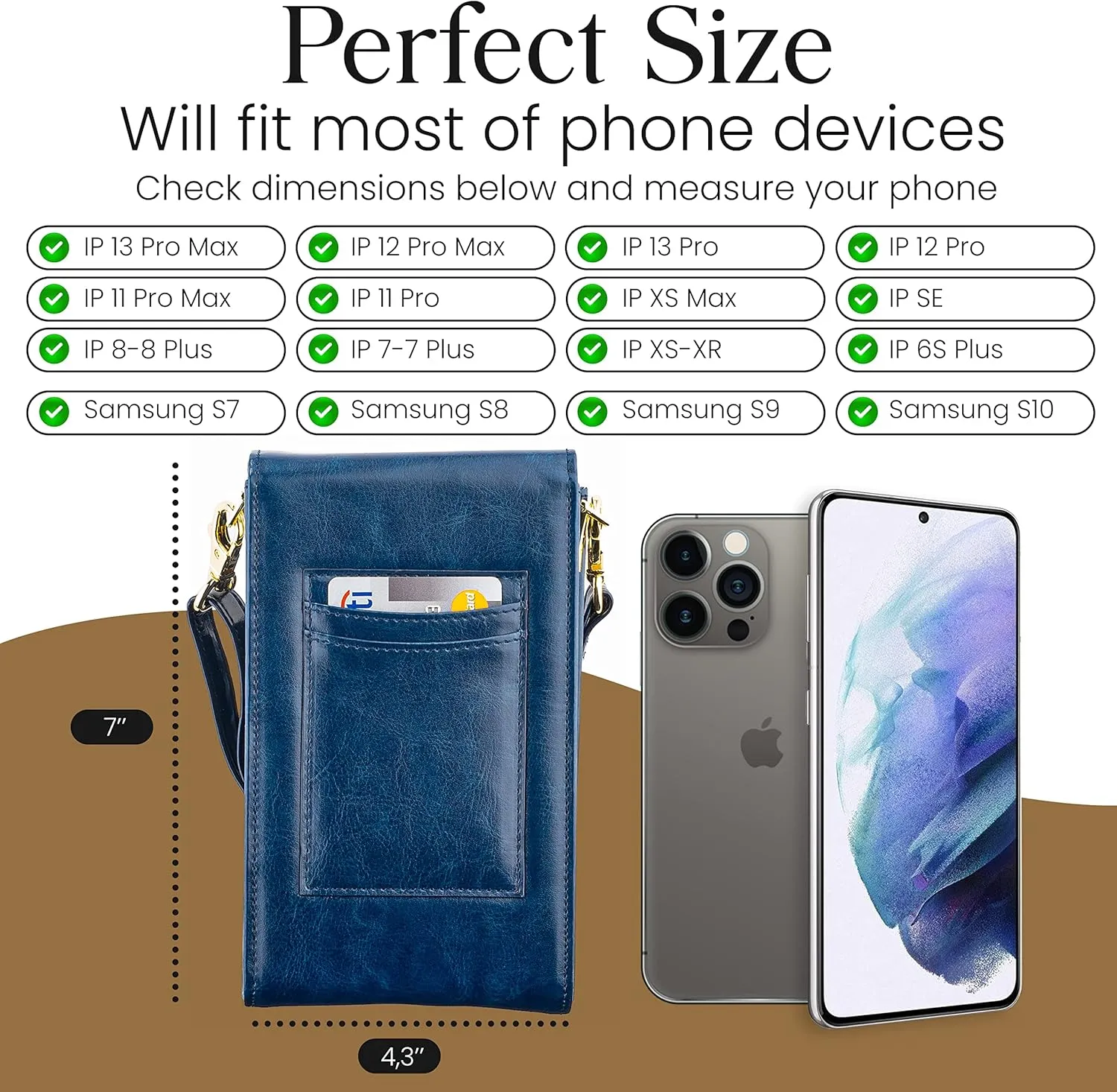 Classico Small Crossbody Phone Purse for Women - Crossbody Bag Wallet for Phone, Cards, Accessories