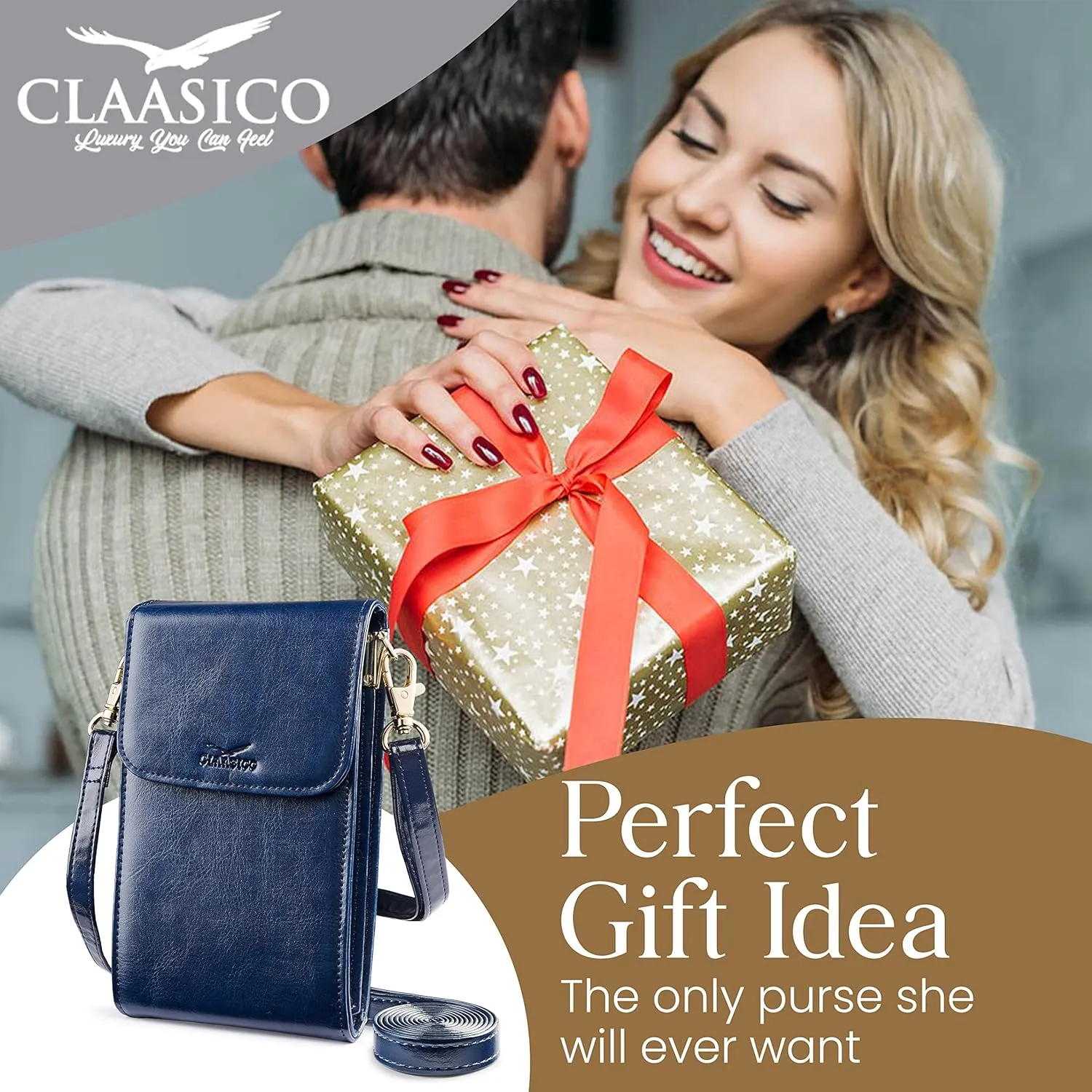 Classico Small Crossbody Phone Purse for Women - Crossbody Bag Wallet for Phone, Cards, Accessories