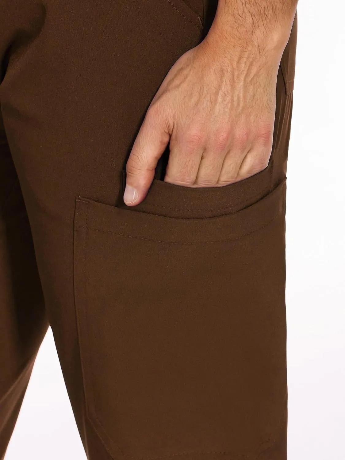 COZYFIT Scrubs for Men - 4 Pockets V-Neck Scrub Top and 7 Pockets Jogger Pants Mens Scrubs Set