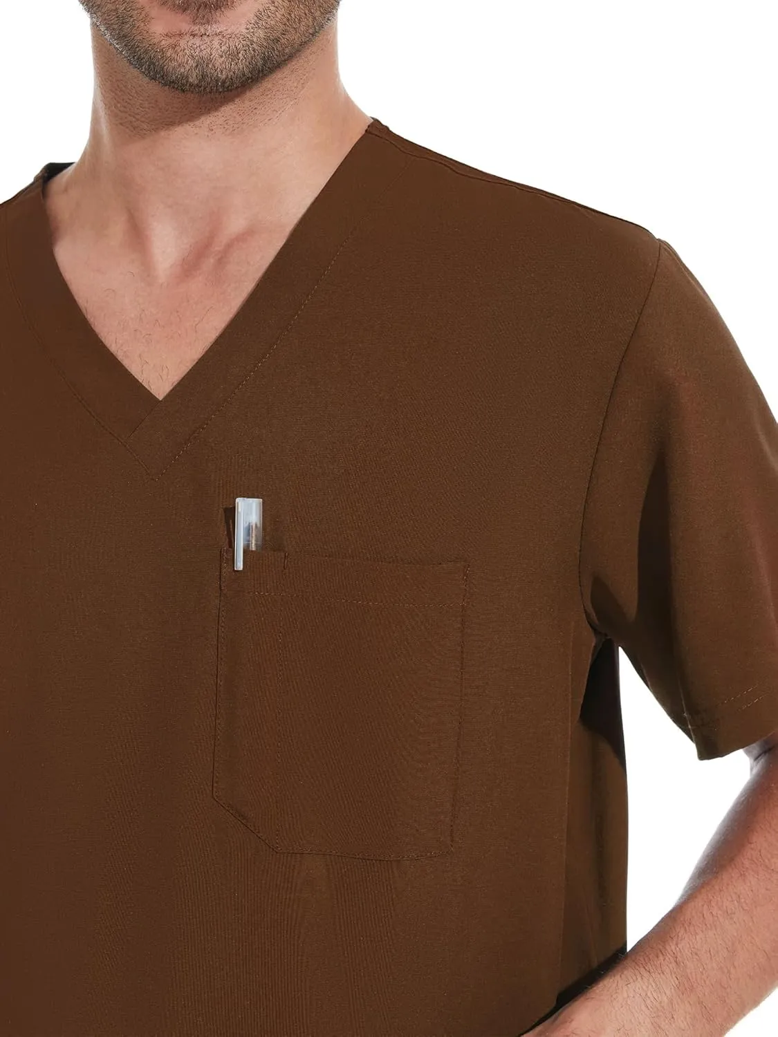 COZYFIT Scrubs for Men - 4 Pockets V-Neck Scrub Top and 7 Pockets Jogger Pants Mens Scrubs Set