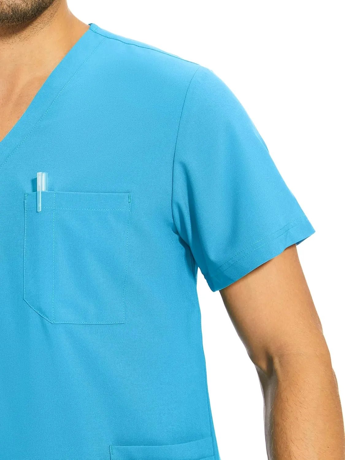 COZYFIT Scrubs for Men - 4 Pockets V-Neck Scrub Top and 7 Pockets Jogger Pants Mens Scrubs Set