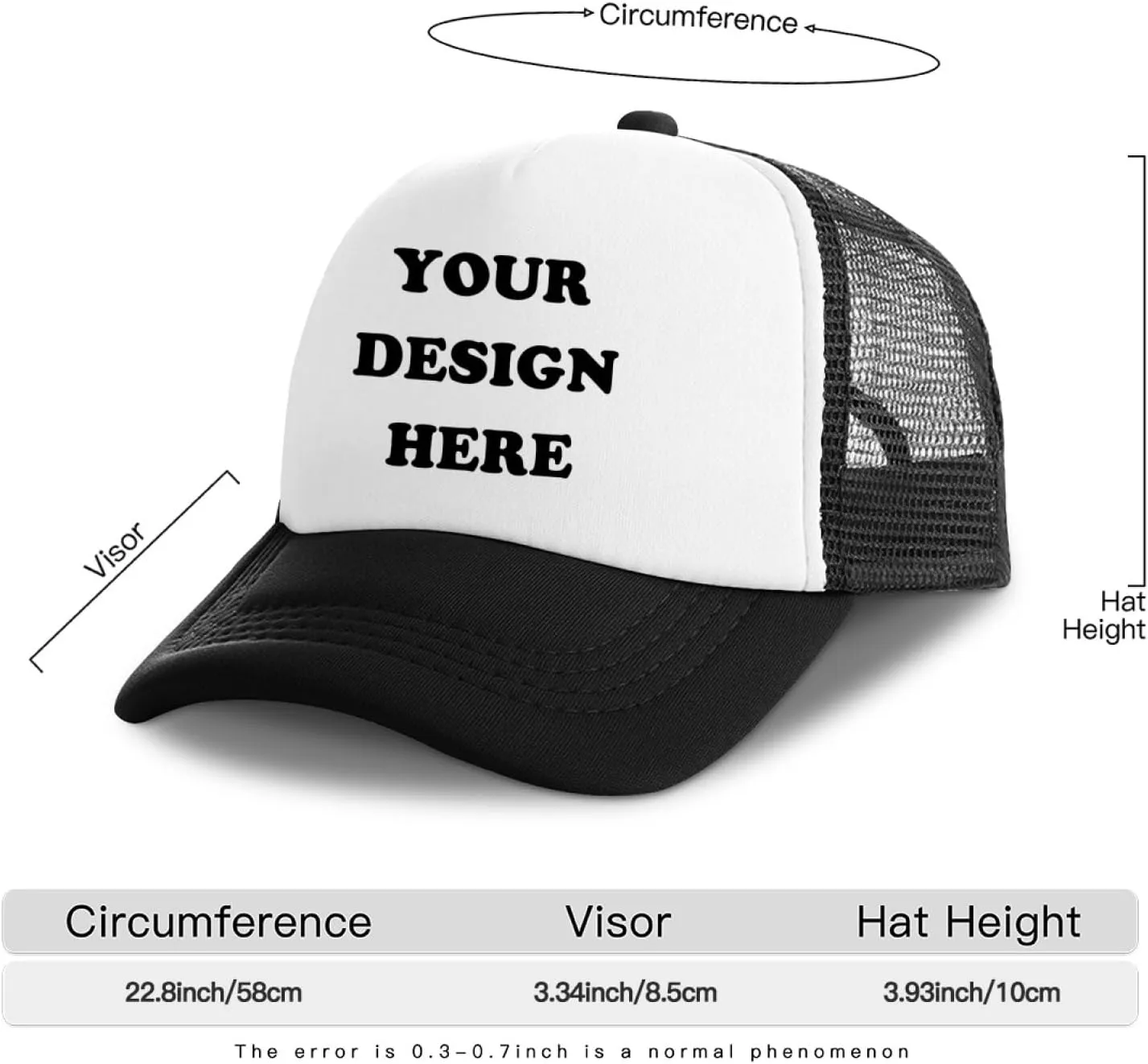 Custom Hat Add Your Text Custom Logo Hat Adjustable Baseball Caps for Men Women Basic Custom Trucker Hat Unisex Aldult