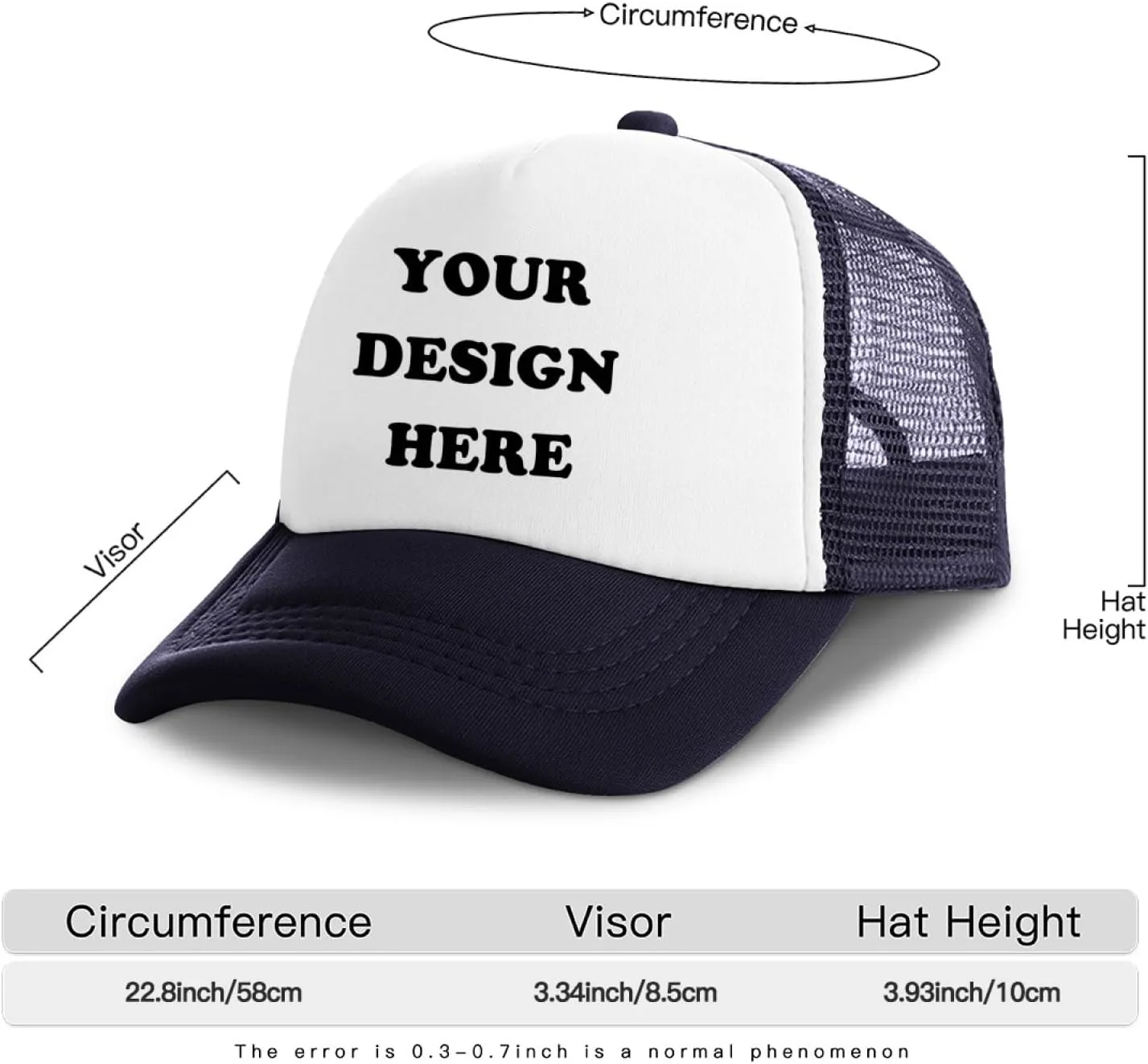 Custom Hat Add Your Text Custom Logo Hat Adjustable Baseball Caps for Men Women Basic Custom Trucker Hat Unisex Aldult