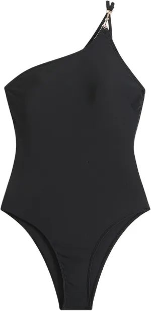 DDAPJ pyju One Shoulder One Piece Swimsuit for Women Tummy Control Bathing Suits Backless Full Coverage Padded Swimwear