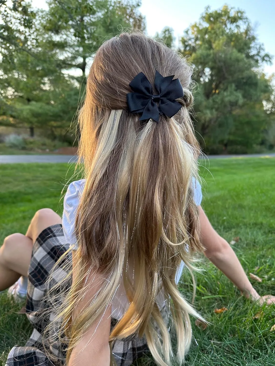 Dreamlover Tinsel Hair Extensions, Sparkly Hair Accessories for Girls, Honey Blonde, 24 Pieces