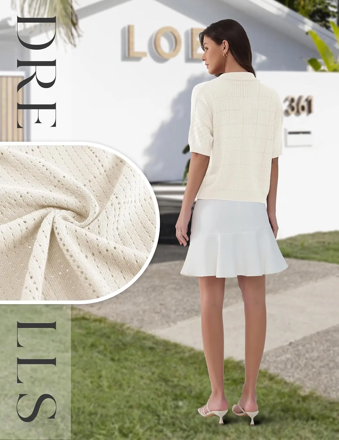 DRESSTELLS Women's Summer Cardigans 2025 Spring Tops Knit Short Sleeve Blouse Business Casual Tops 2025