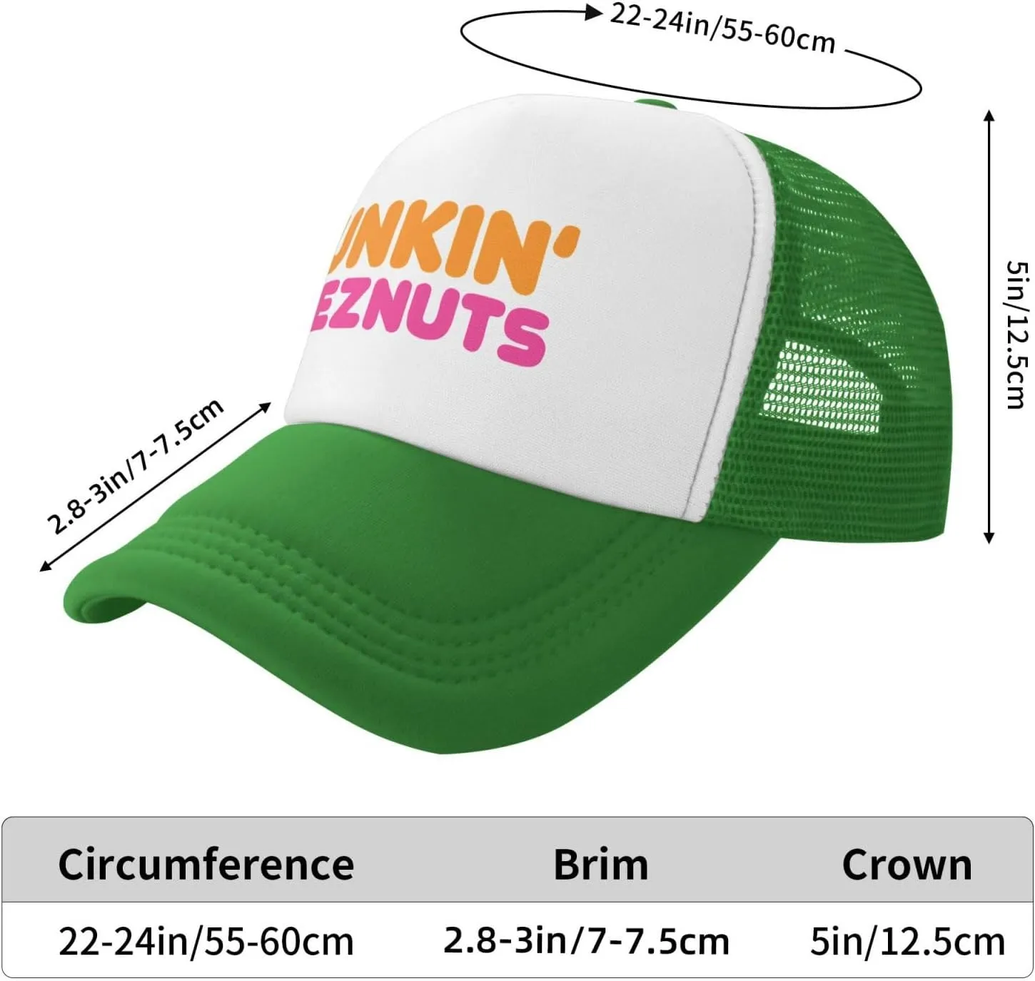 Dunkin Deez Funny Nuts Trucker Hat Funny Hats Men Women Adult Dirty Humor Vintage Snapback Baseball Cap