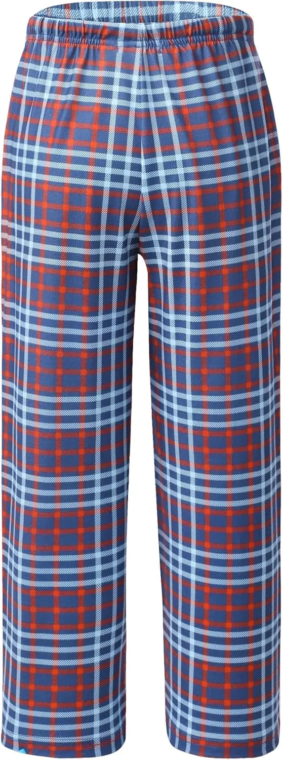 Ekouaer Boys Pajama Pants Long Sleep Soft Elastic Waist Bottoms Plaid Lounge With 2 Pockets 4-14 Years