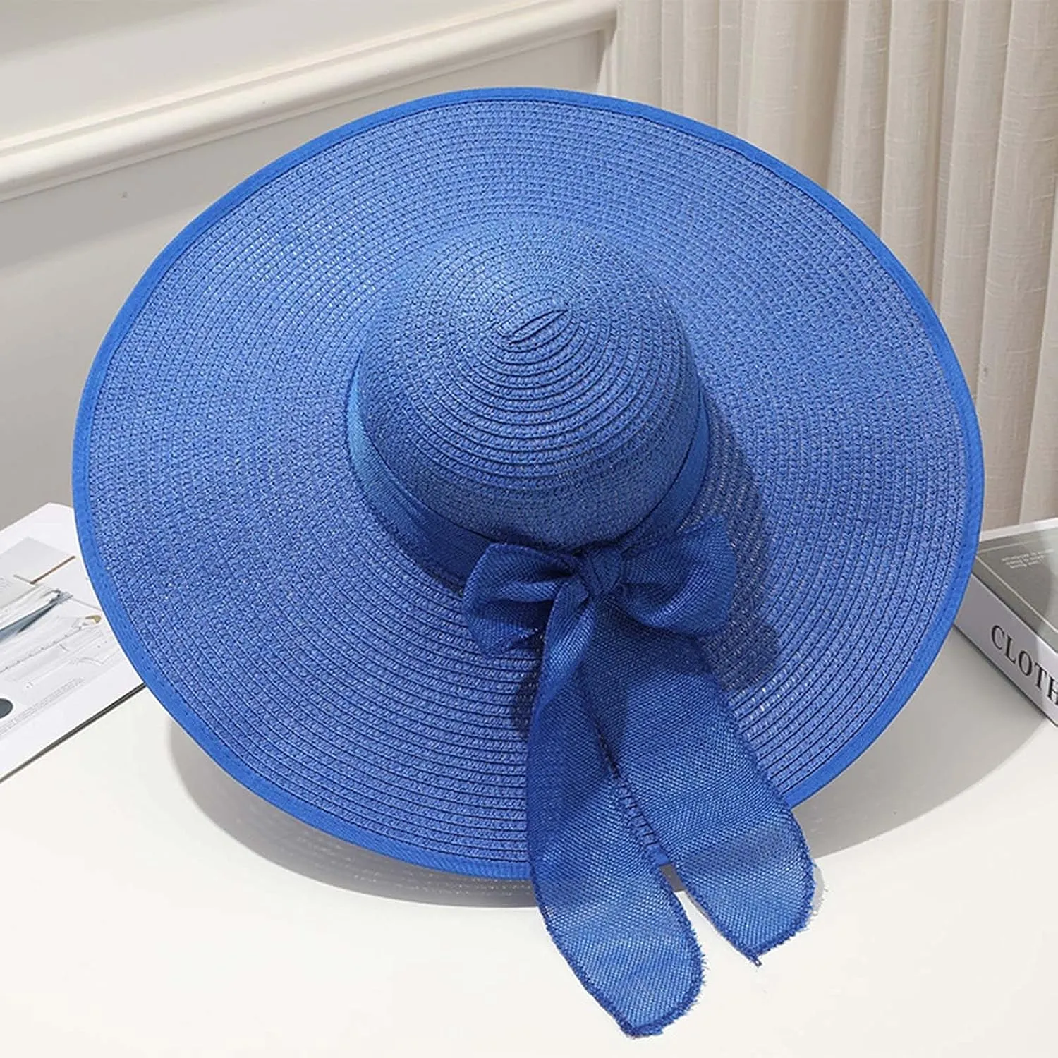 Fascinator Hats for Women Tea Party Ladies Wide Flat Brim Bucket Sun Hat Fashion Big Sunhat Derby Easter Outfit