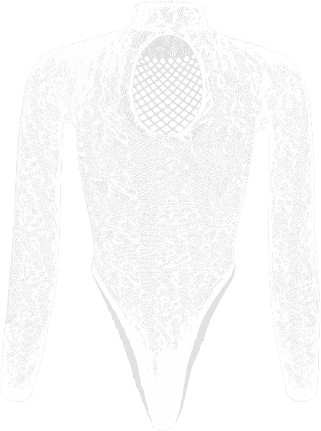 Fishnet Bodysuit Top Sexy One-Piece Long Sleeve Sheer Mesh Teddy Lingerie Outfits for Women Naughty