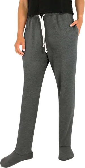 Fleece Footed Pajamas Winter Warm Baggy Sweatpants with Feet Comfy High Waisted Soft Pajama Pants with Pockets