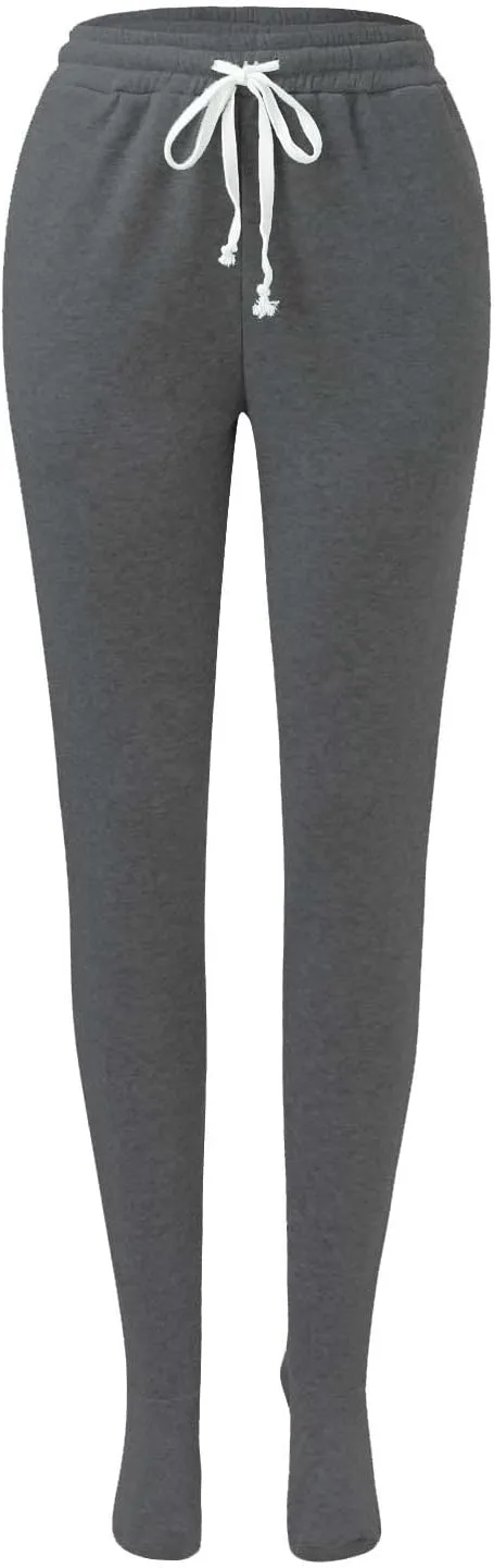 Fleece Footed Pajamas Winter Warm Baggy Sweatpants with Feet Comfy High Waisted Soft Pajama Pants with Pockets