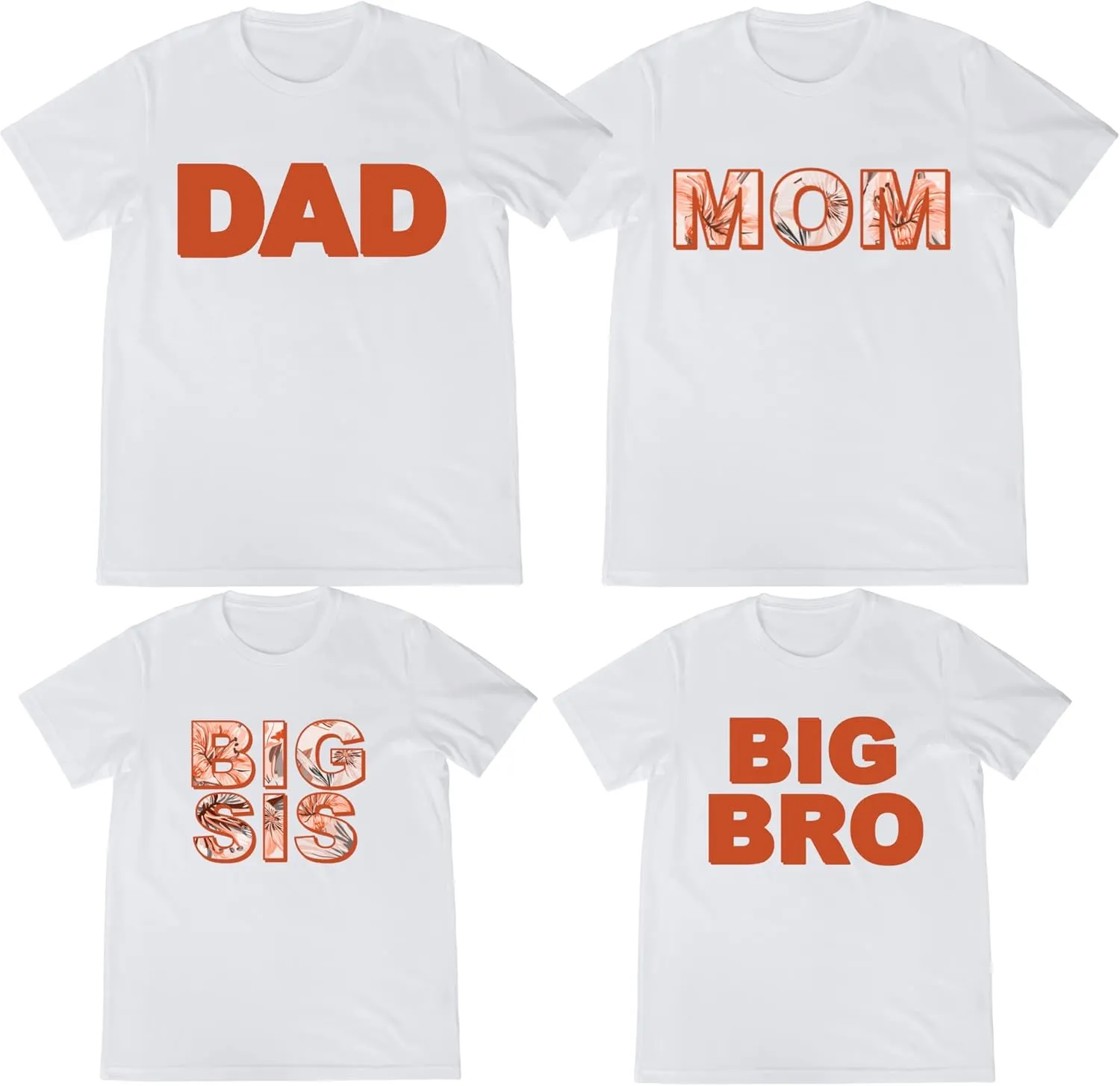 Floral Orange Newborn Family Matching Sets