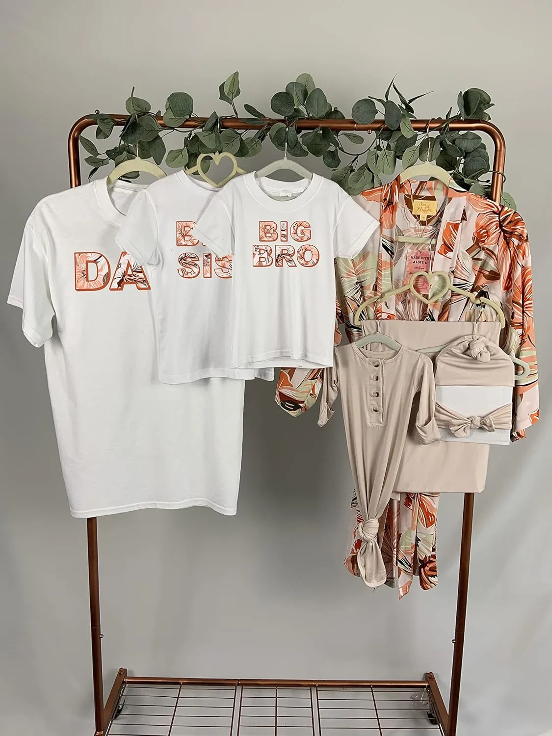 Floral Orange Newborn Family Matching Sets