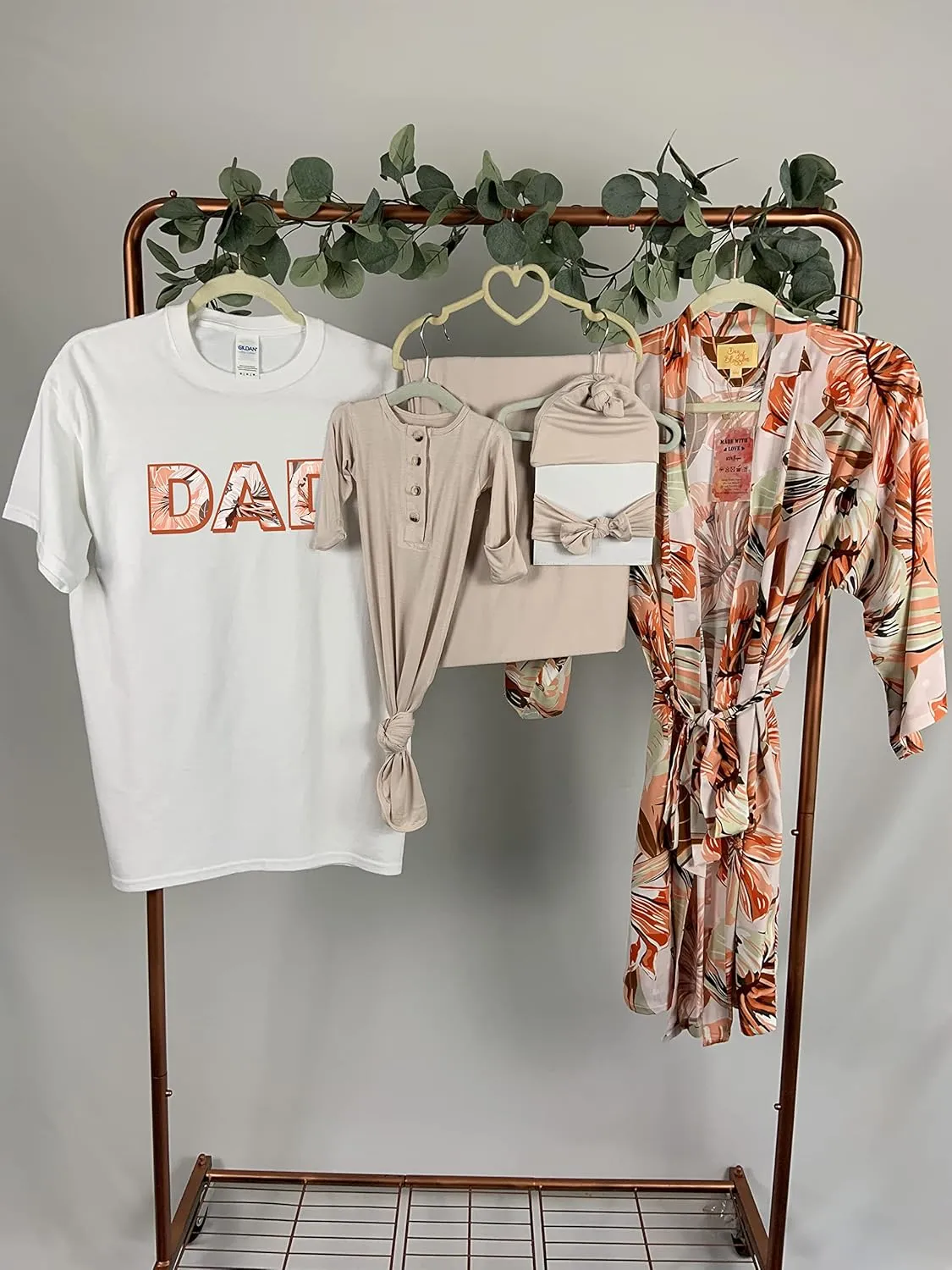 Floral Orange Newborn Family Matching Sets