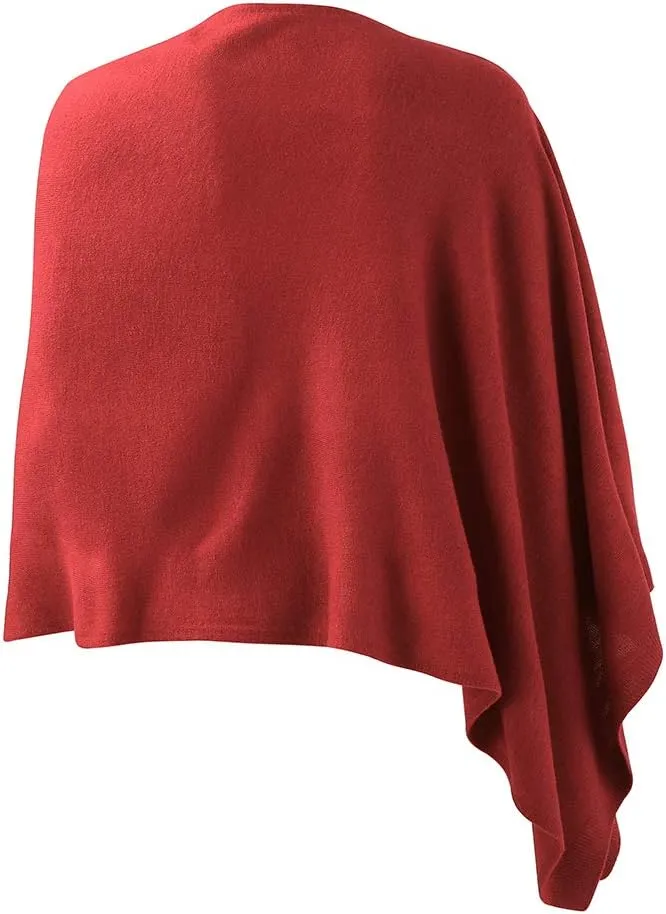 Fomolom Women Ponchos Sweater Versatile Lightweight Solid Knitted Shawl Wrap Scarf Cape Accessories for Womens