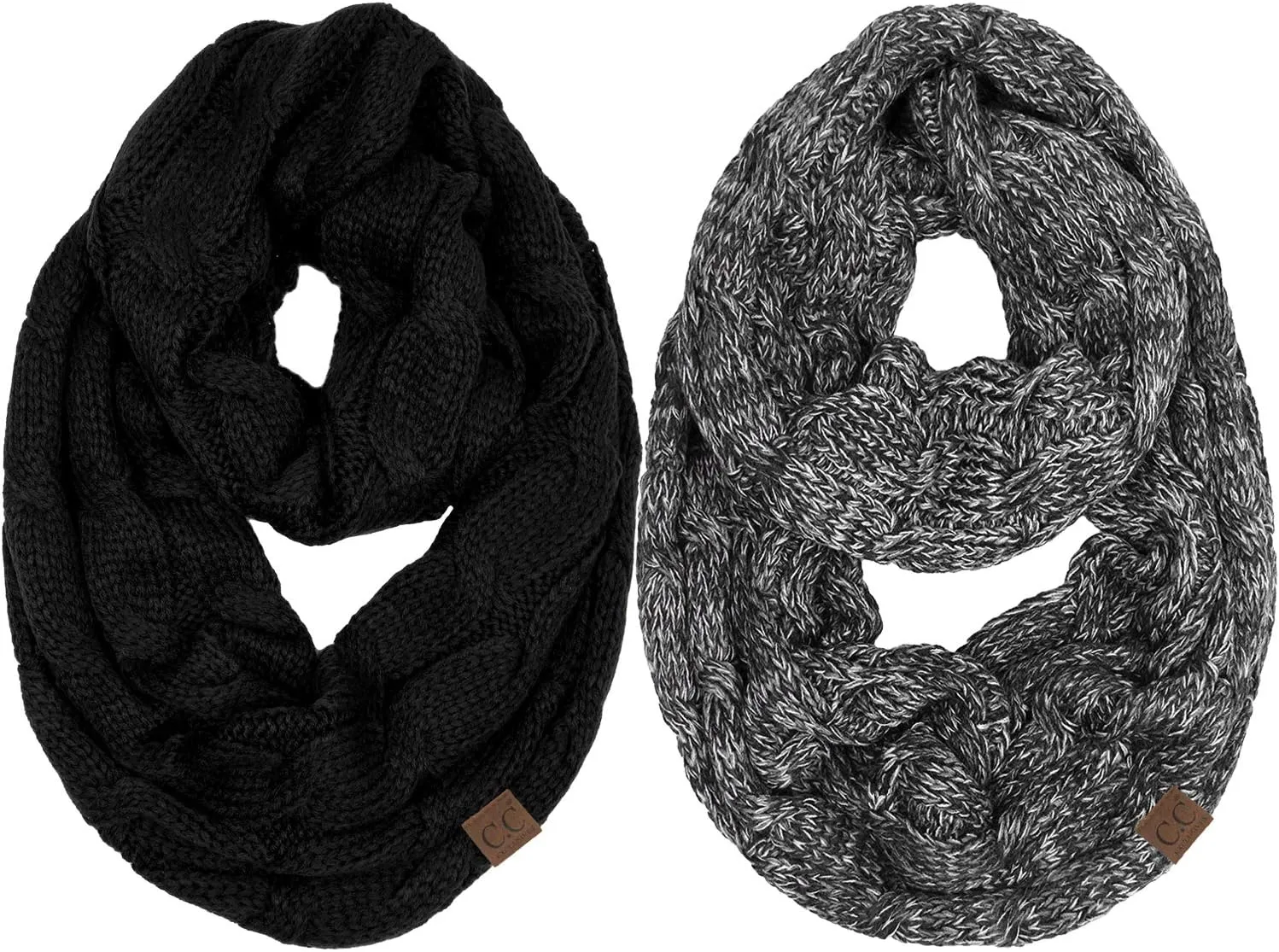 Funky Junque Infinity Scarf Women Winter Cable Knit Circle Wrap - Mother's Day Gift